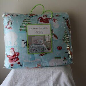 CHARTER CLUB KIDS 2 PIECE COMFORTER SET-ARTIC HOLIDAY DESIGN-NEW